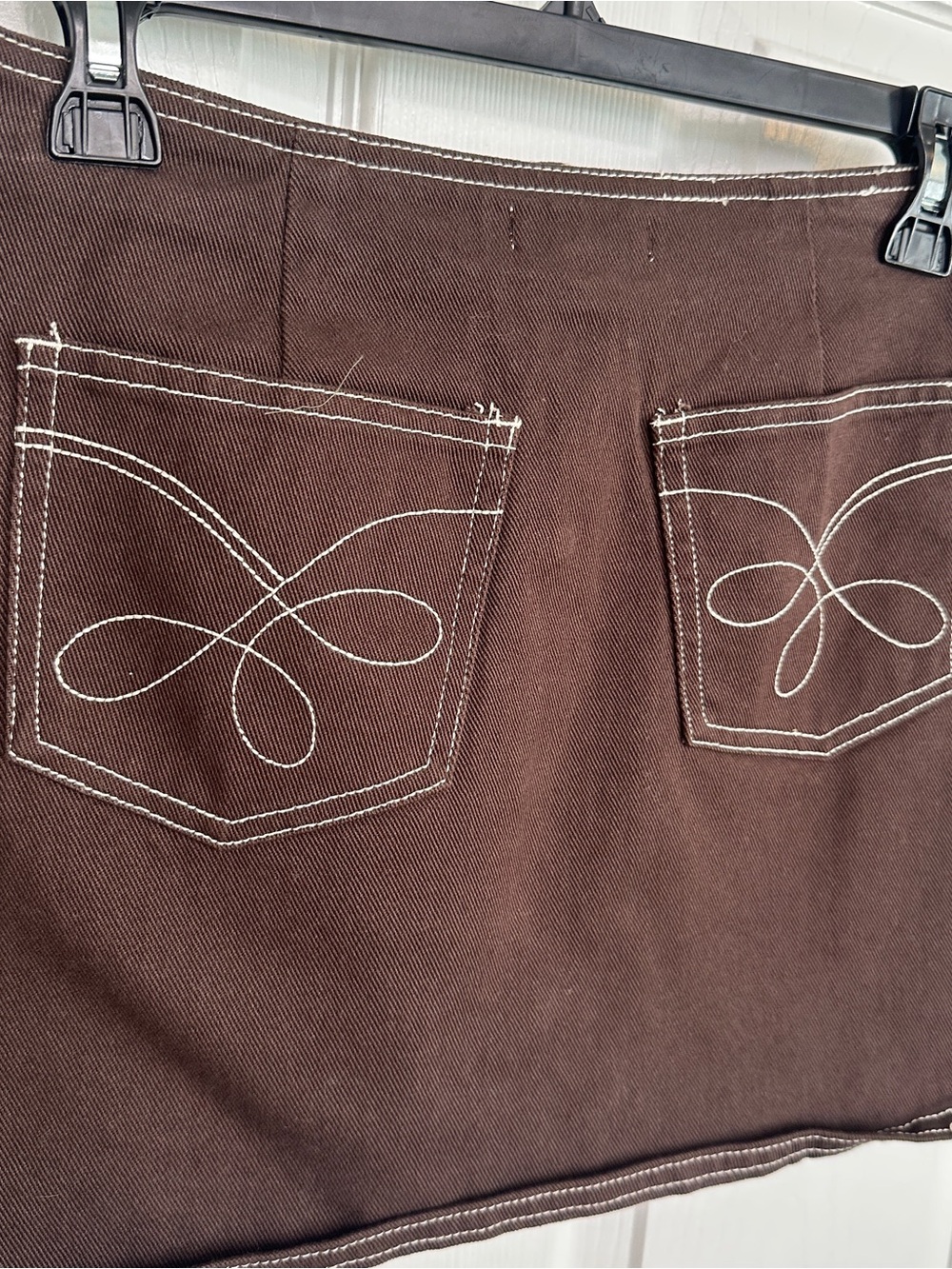 Gianni Bini Brown Button-Front Mini Skirt - Picture 4 of 5
